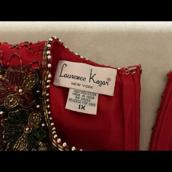 Laurence Kazar Beaded And Sparkled Vintage Tunic type Evening/Holiday Top - Picture 2 of 2